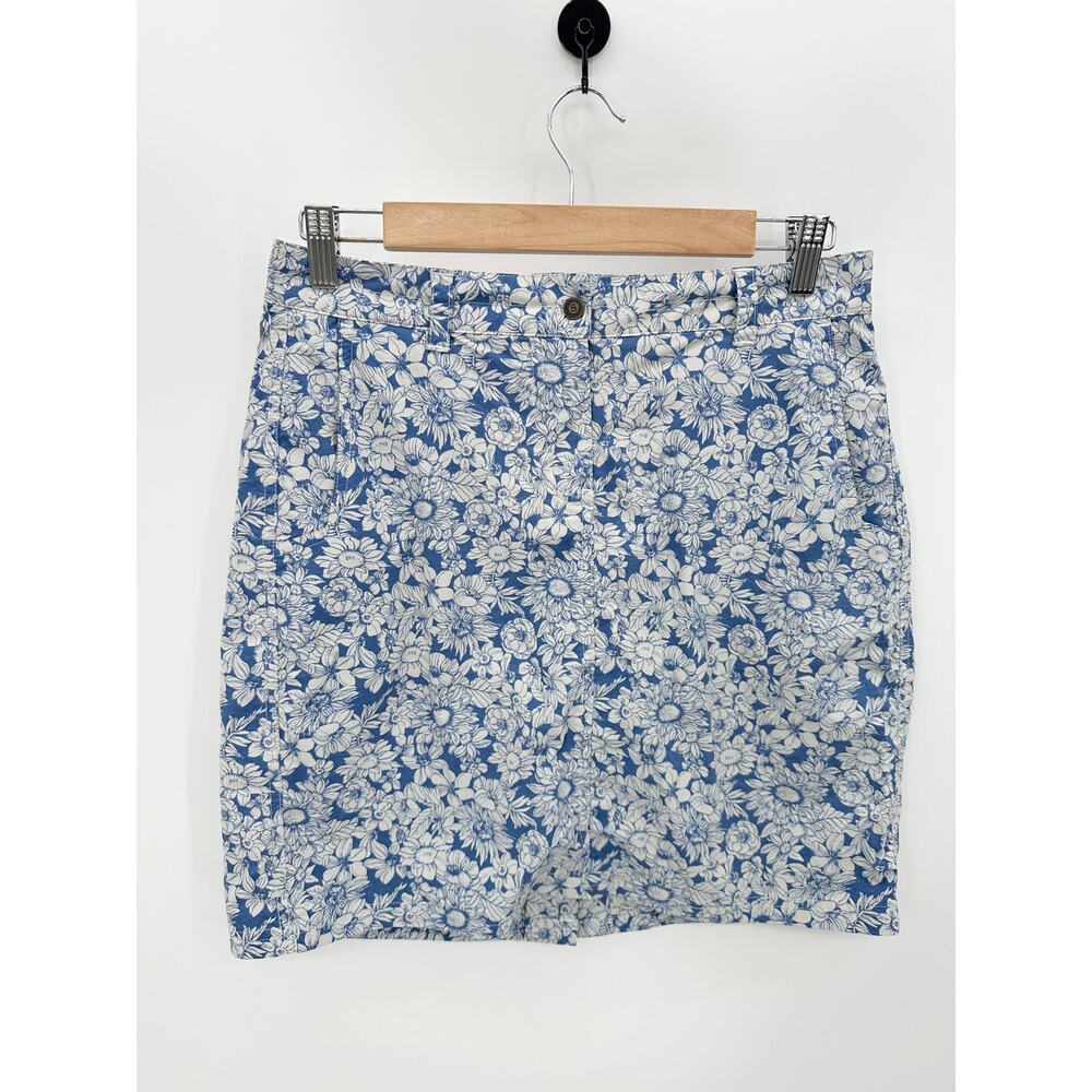 Sahalie Blue Floral Athletic Skort Skirt Built in Short A-Line Nylon Women 6
